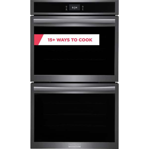 Frigidaire Gallery 30 in. Double Electric Built-In Wall Oven with Total Convection in Smudge-Proof Black Stainless Steel