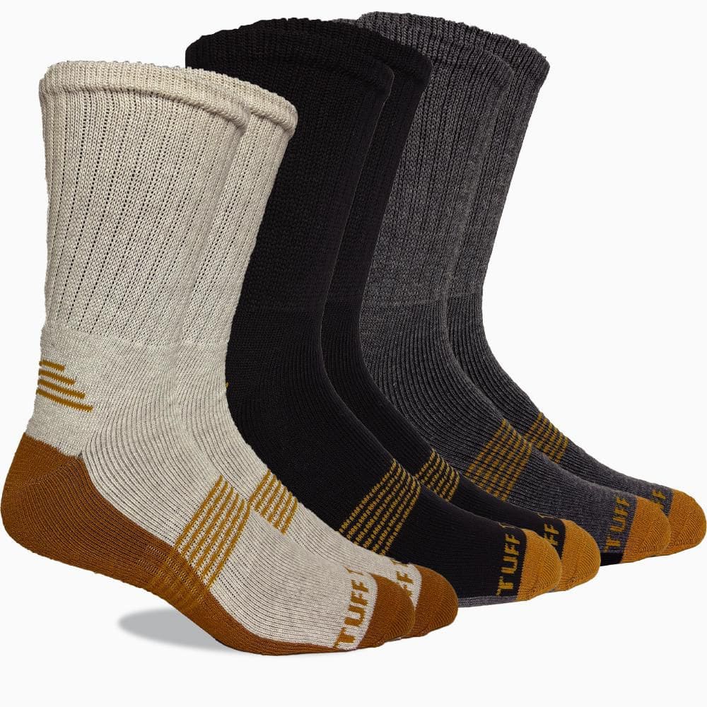 TUFF TREK Men's 6-12 Full Cushioned Copper Infused Work Sock (3-Pack ...