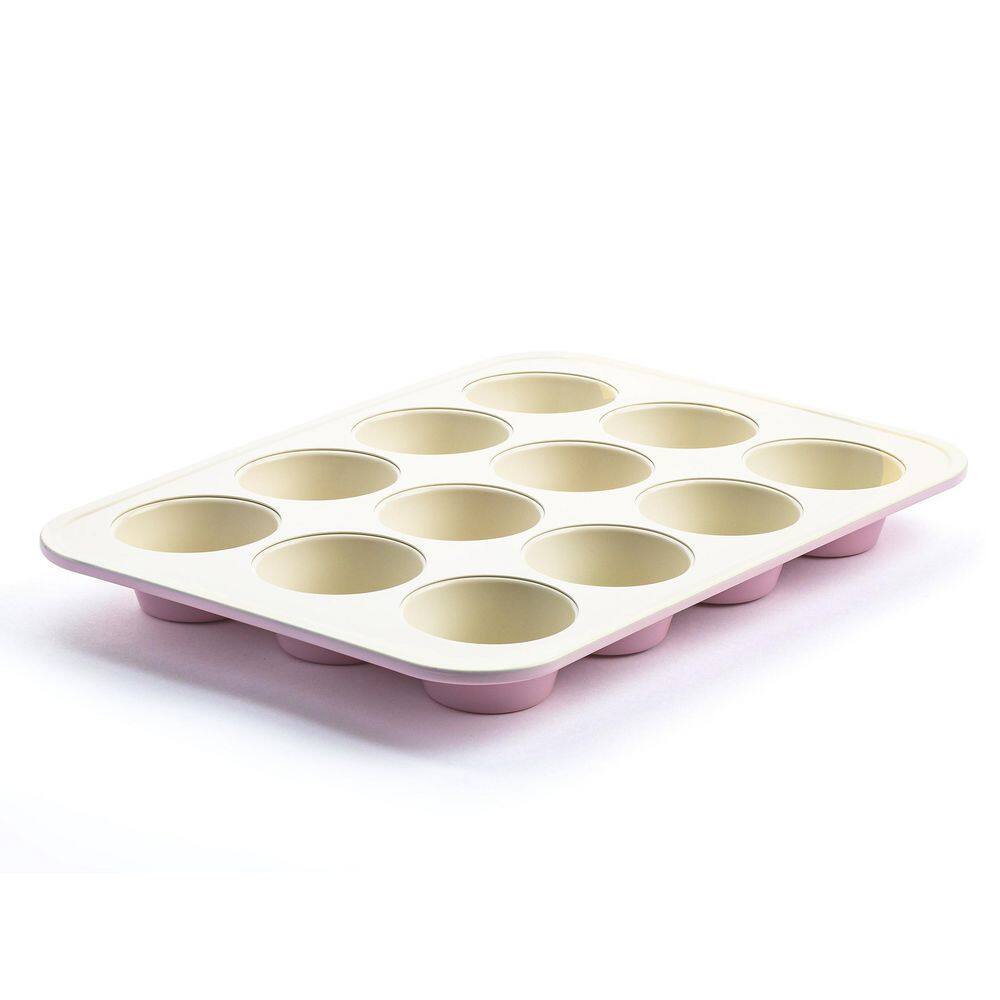 Pink Jumbo Nonstick Ceramic 12-Cup Muffin Pan