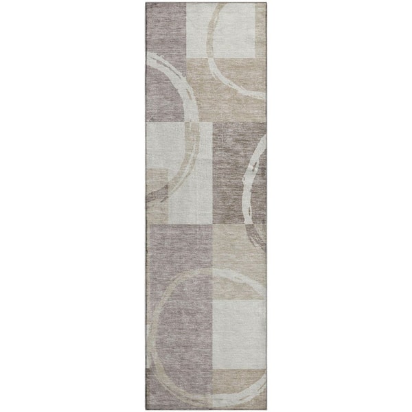 Addison Rugs Mayfield Premium Machine Washable Abstract AMF943 Ivory 2 ft. 3 in. x 7 ft. 6 in. Runner Rug