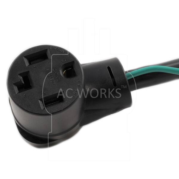 Ac Works 3 Prong 50a Dryer Range Plug To 4 Prong Dryer Female Connector Adapter S10501430 018 The Home Depot