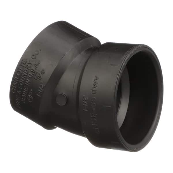Charlotte Pipe 4 in. ABS DWV 22-1/2-Degree Hub x Hub Elbow Fitting