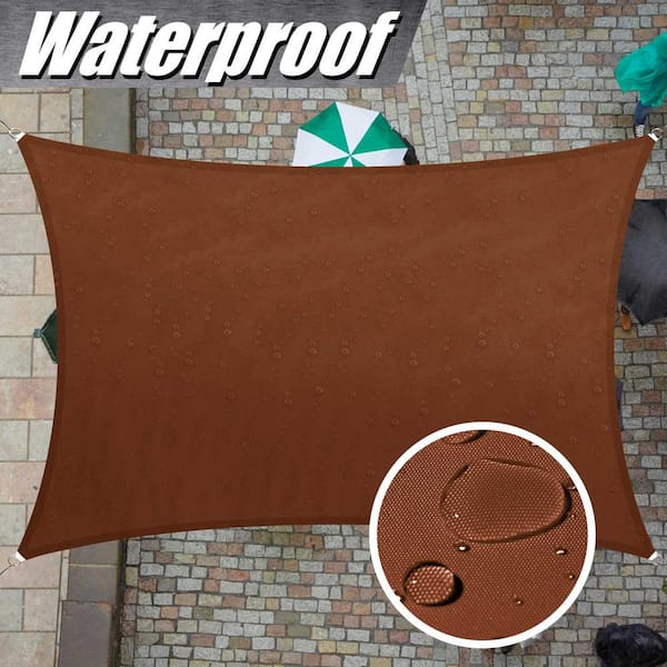 12 ft. x 7 ft. 220 GSM Waterproof Rectangle Sun Shade Sail Screen Canopy, Outdoor Patio and Pergola Cover