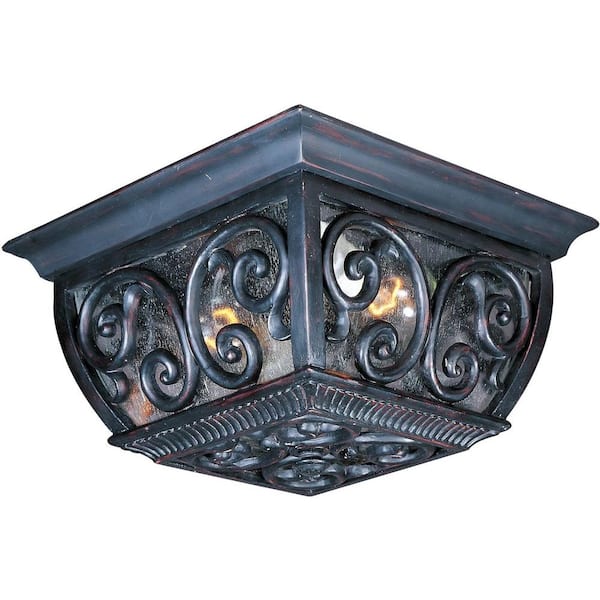 Maxim Lighting Newbury Vivex 2-Light Oriental Bronze Outdoor Flushmount