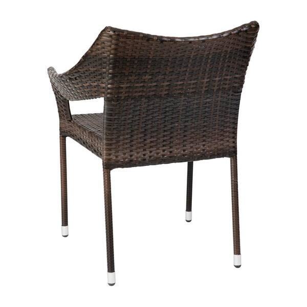 Carnegy Avenue Brown Wicker/Rattan Outdoor Dining Chair (Set of
