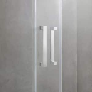 Elsie 53 1/2 in. - 60 in. W x 76 in. H Bypass Sliding Frameless Shower Door in Chrome Finish with Clear Glass