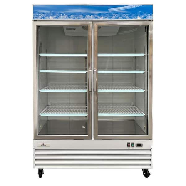 54 in. W 45 cu. ft. NSF Frost Free Defrost Commercial Upright Freezer Glass Door Merchandiser Display in White