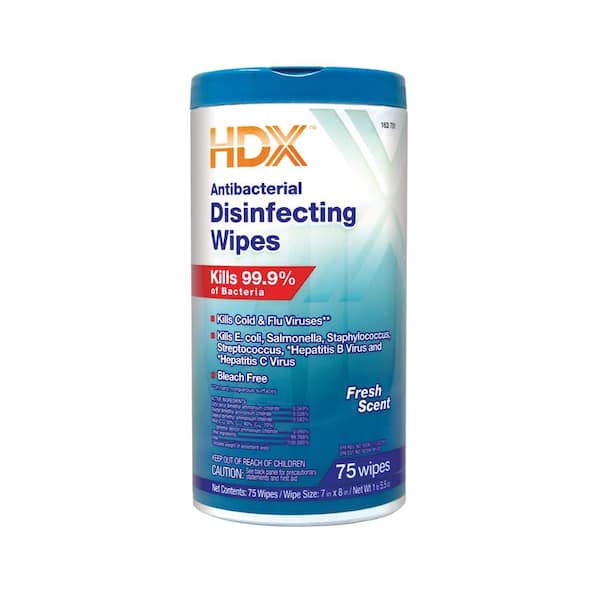 HDX 75-Count Fresh Scented Antibacterial Disinfecting Wipes