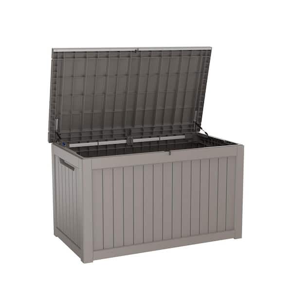 230 Gal. Waterproof Outdoor Resin Storage Deck Box, Large Lockable Capacity, Versatile Deck Outdoor Storage Bench