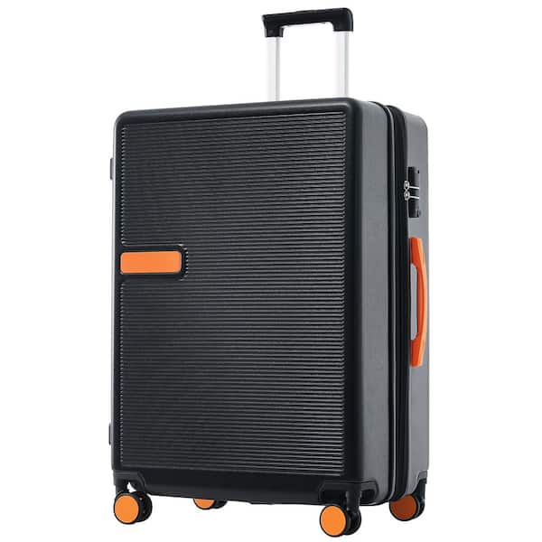Merax 28.7 in. Black Expandable ABS Hardside Spinner Luggage 28 in. Suitcase with TSA Lock, Telescoping Handle, Wrapped Corner