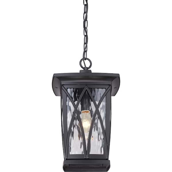 Mystic Black Quoizel GVR1910K Grover Outdoor Lantern Pendant Lighting 150 Watts 18 H x 11 W 1-Light 