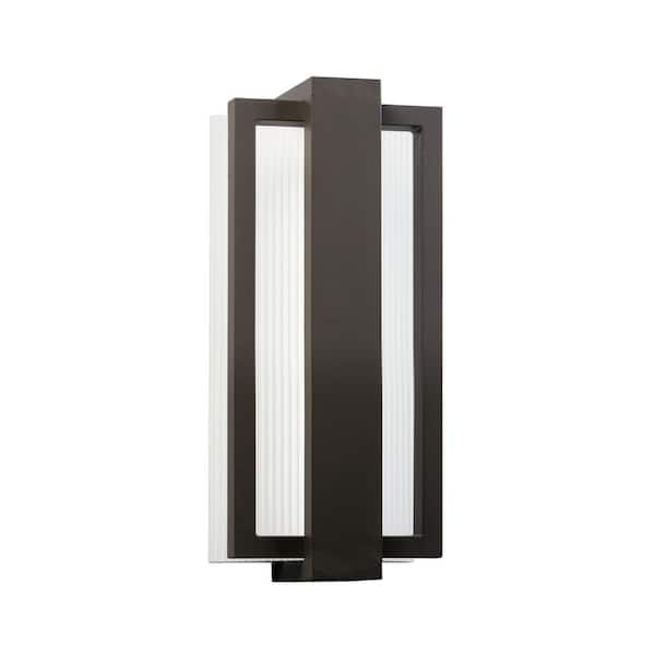 KICHLER Sedo 12.25 in. 1-Light Architectural Bronze Outdoor Hardwired Wall Lantern Sconce with Integrated LED (1-Pack)