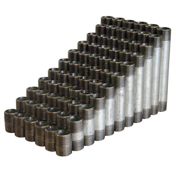 Southland 1/2 in. x Close - 6 in. Galvanized Steel MPT Nipple Assortment