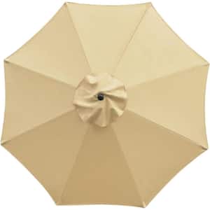 9 ft. 8-Ribs Polyester Replacement Canopy Market Umbrella Cover in Tan