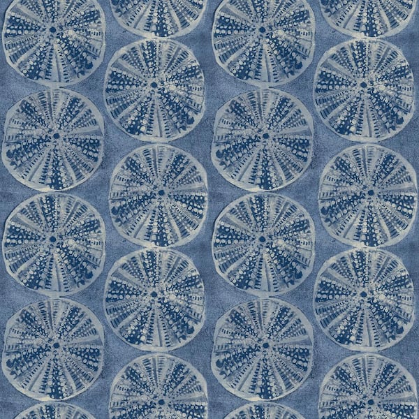 Chesapeake Sea Biscuit Blue Sand Dollar Matte Paper Pre-Pasted Wallpaper Sample