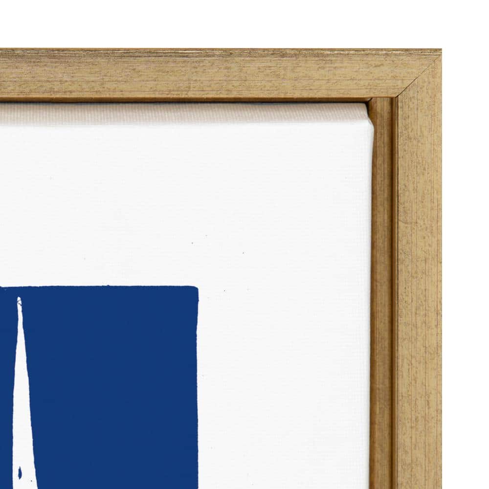 Modern Tribal Indigo Abstract Canvas Art Print with Polystyrene Frame