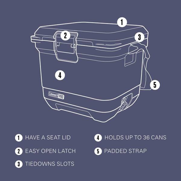 Coleman Pro 25 qt. Premium Hard Cooler, Blue Sky 2214183 - The