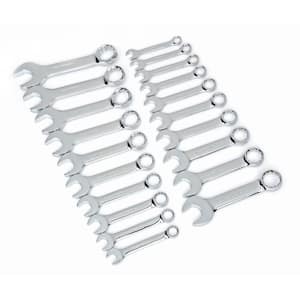 SAE/Metric 12-Point Stubby Combination Wrench Set (20-Piece)