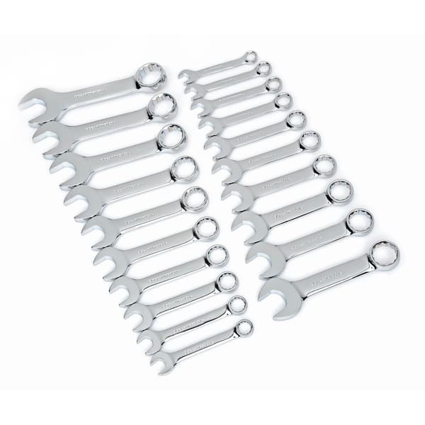 GEARWRENCH SAE/Metric 12-Point Stubby Combination Wrench Set (20-Piece ...