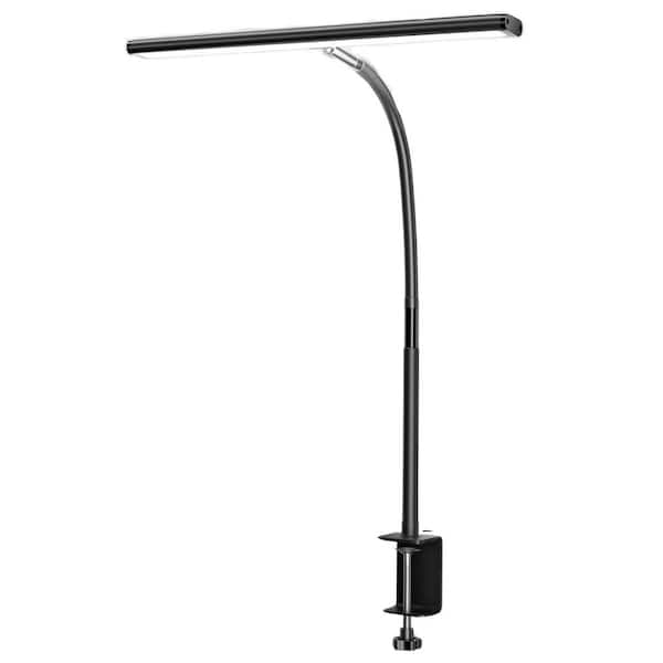 OBJLGEV LED Desk Lamp Eye-Caring Light Stepless Dimming Adjustable Gooseneck 10W USB Adapter with Clamp for Home Office Reading