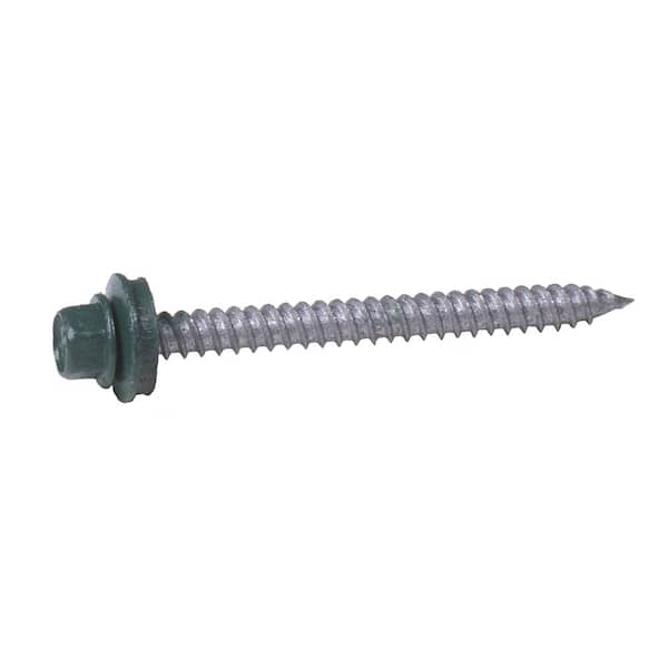 Fabral #10 1-1/2 in. External Hex Drive Flange Hex Head Steel Wood Screw in Caribbean Blue (250-Piece Bag)