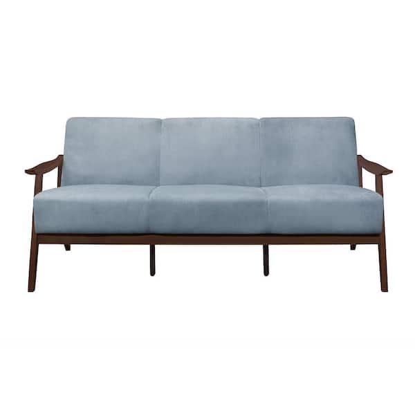 EVERGLADE HOME Lonita 73 in. Slope Arm Velvet Straight in Gray