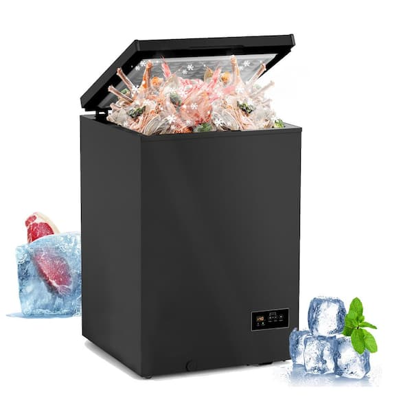 Erommy Deep Freezer, 3.5 Cubic Feet Home Chest Freezer with Storage Basket,  Black – The Market Depot