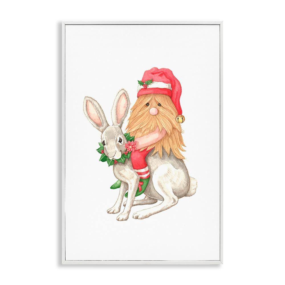 Elf Rabbit Prinatable Stupell Industries Santa's Elf Riding Rabbit by Nancy Overton 1-Piece ...