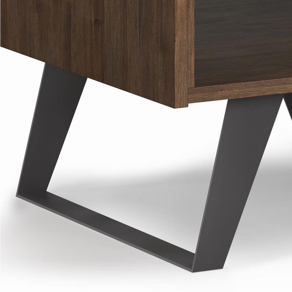 Lowry Acacia Wood and Metal 22" Square End Table in Rustic Natural