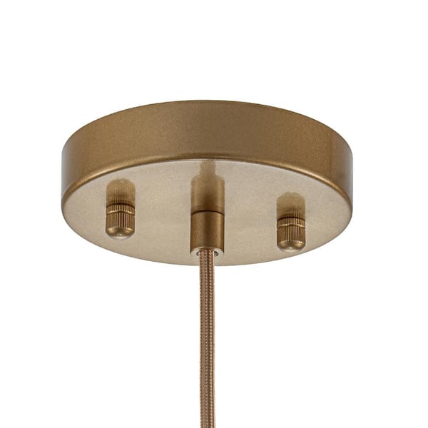 60-Watt 1 Light Gold Mid Century Modern Globe Mini Pendant Light Fixture With Clear Glass Shade, No Bulbs Included