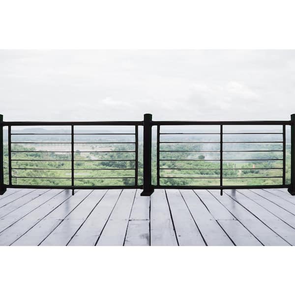 Georgetown 36 in. H x 72 in. W Textured Black Aluminum Rod Straight Railing Kit