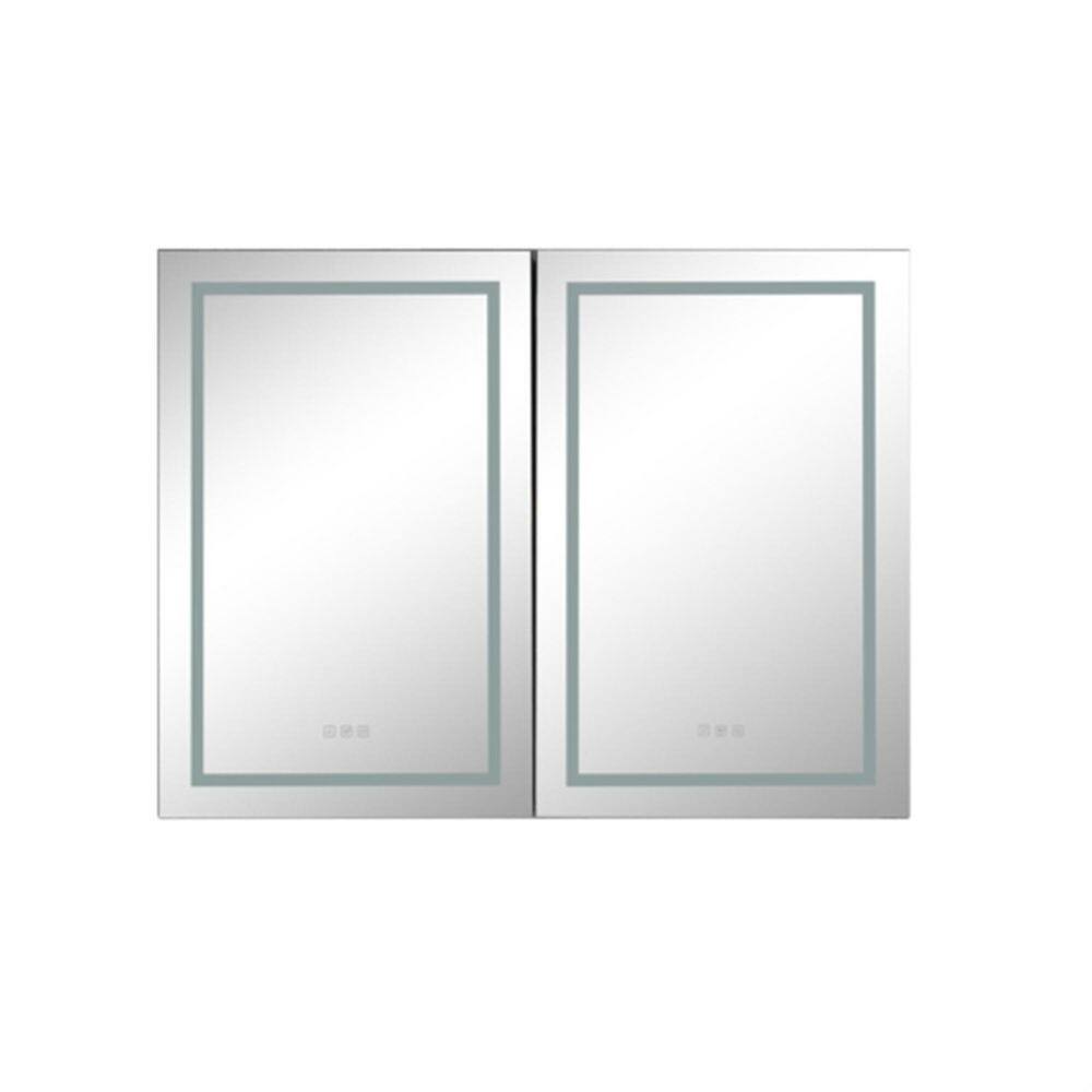 48 in. W x 30 in. H Rectangular White Aluminium Recessed/Surface Mount Wall