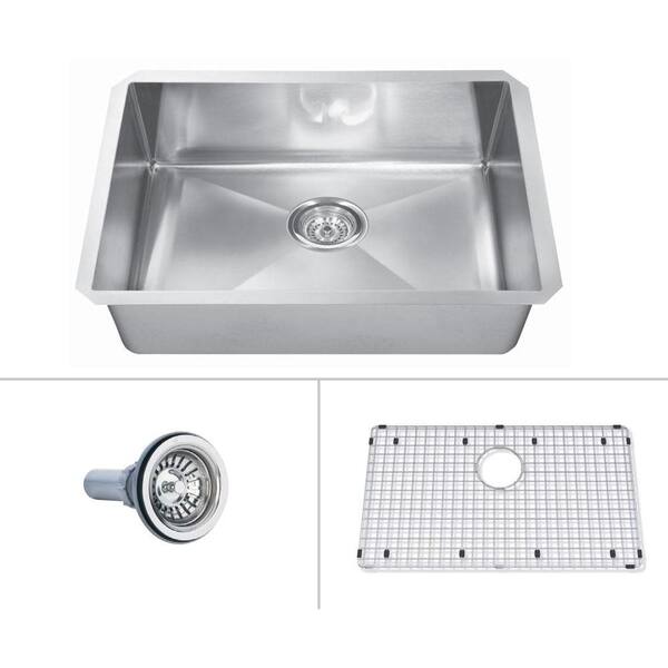 ECOSINKS Acero Platinum Combo Undermount Stainless Steel 29x18x10 0-Hole Single Basin Kitchen Sink-DISCONTINUED