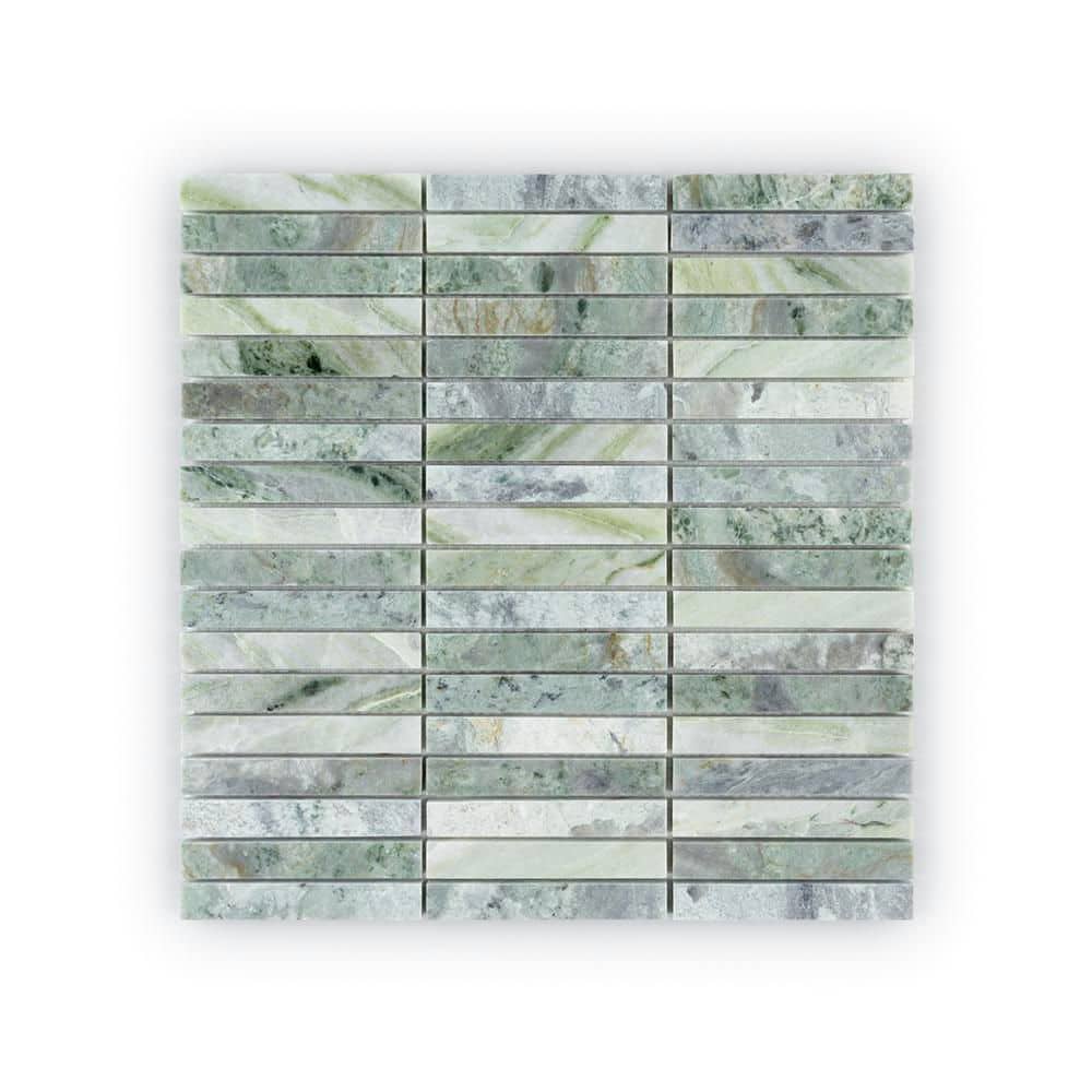 Jeffrey Court 3.75 in. Verdant Mini Stack Green 11.625 in. x 11.875 in ...