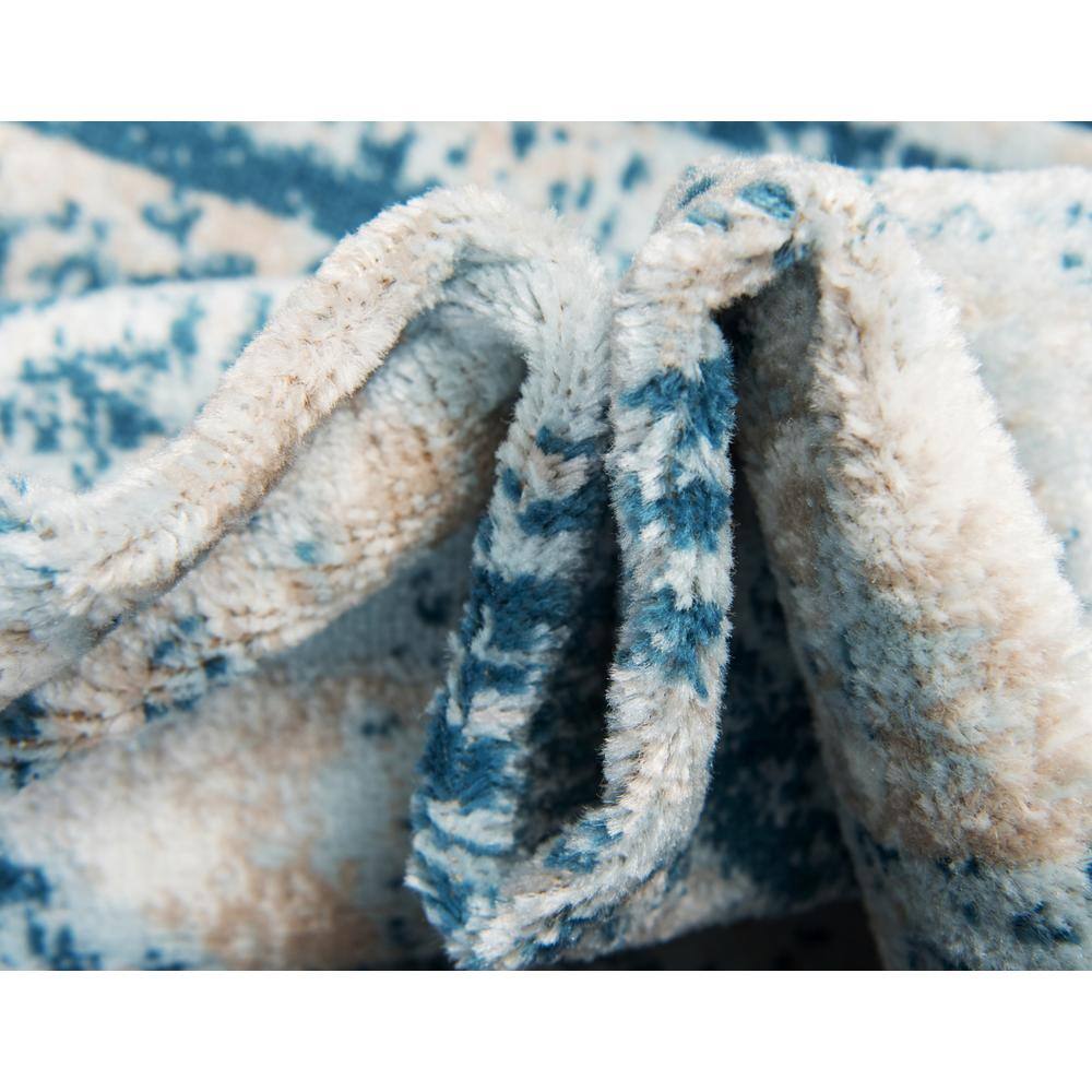 Sofia Collection Blue and Light Blue Low Pile Area Rug
