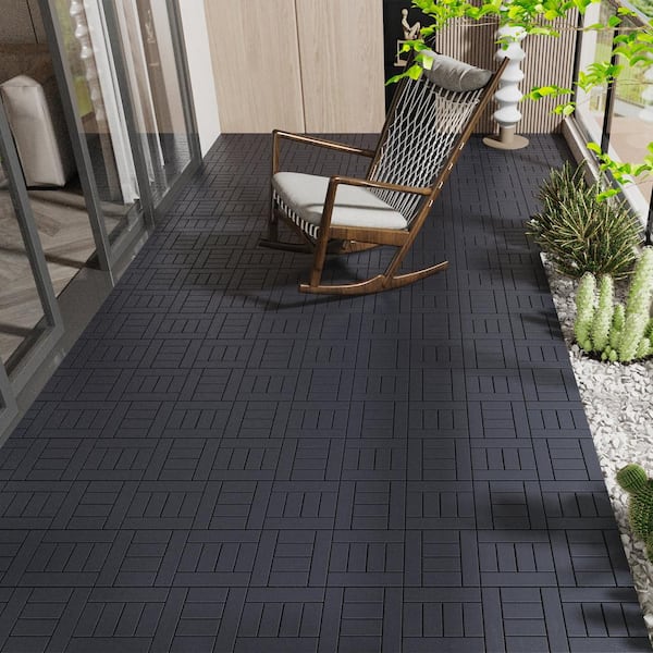 cadeninc 12 in. x 12 in. x 0.75 in. x 44 sq. ft. Dark Gray DIY