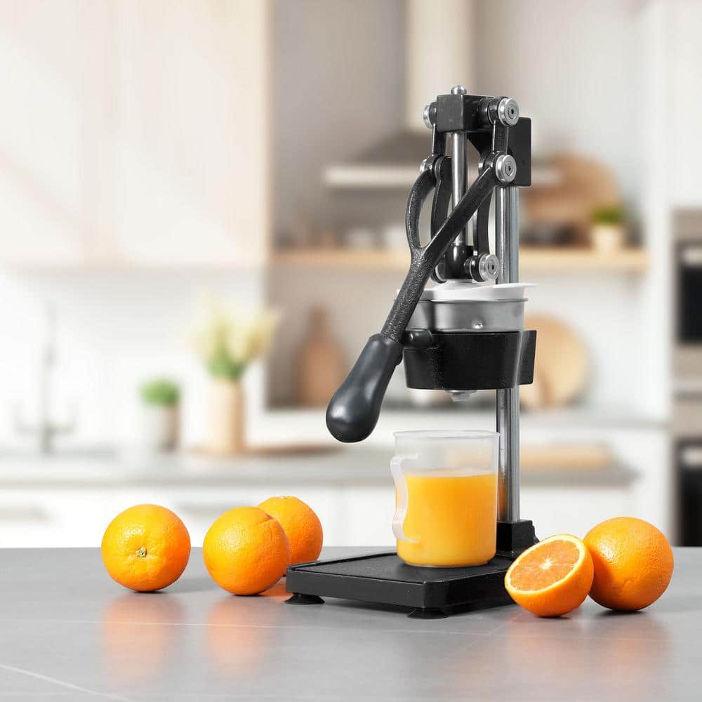 Black Stainless Steel Manual Citrus Juicer with Ergonomic Handle