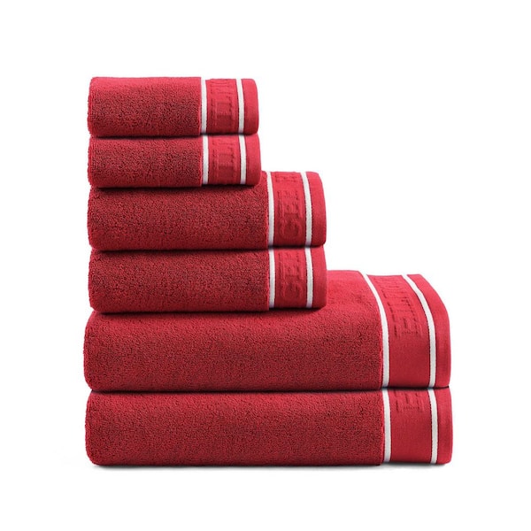TH Legacy Scarlet Red 6-Piece Terry Cotton Towel Set