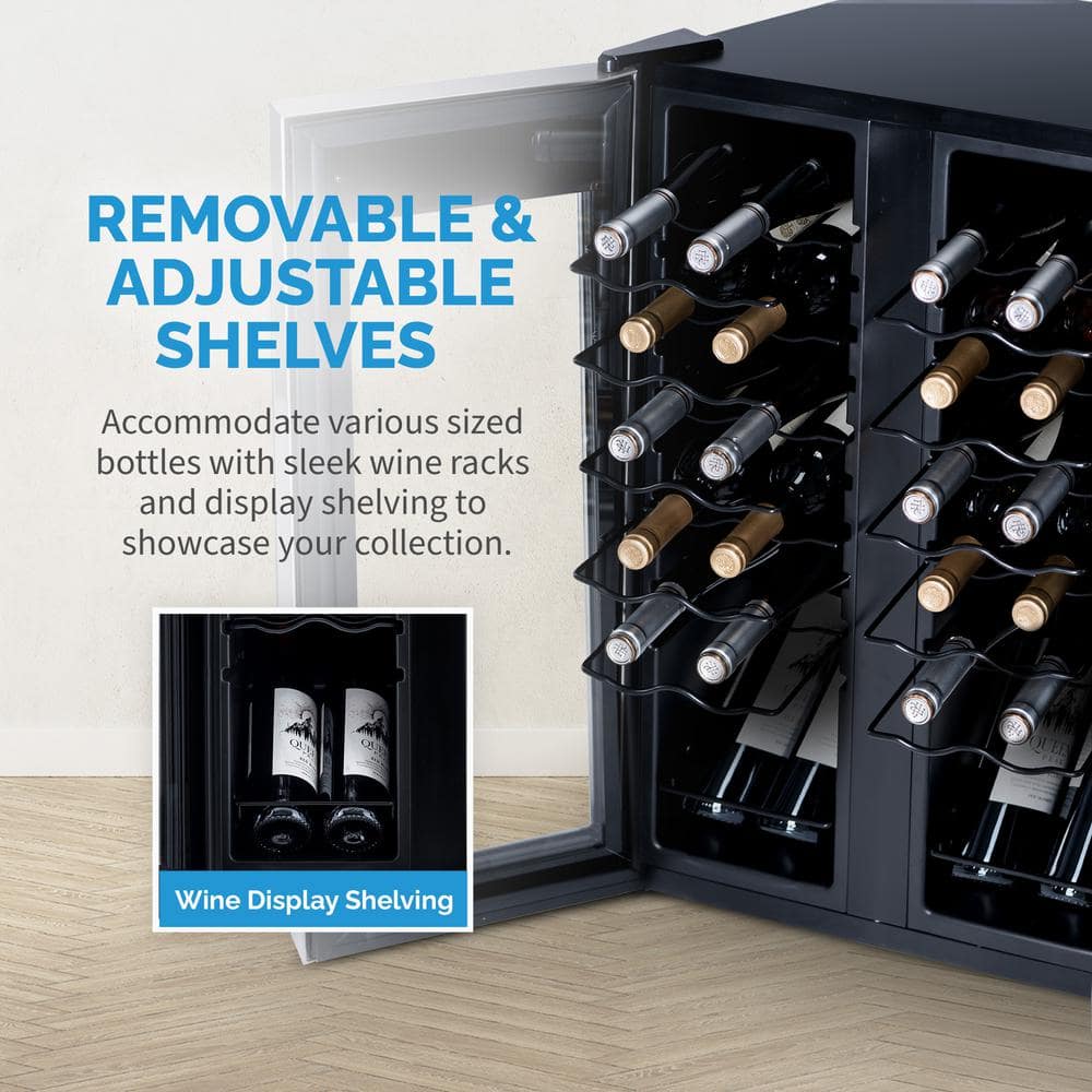 Newair 24-Bottle Stainless Steel Dual Zone Wine Fridge
