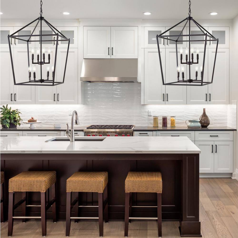 Pagoda 20" Oil-Rubbed Bronze LED Lantern Pendant with Adjustable Chain