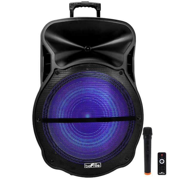 BEFREE SOUND Portable Rechargeable Bluetooth Party Speaker with Sound Reactive LED Party Lights