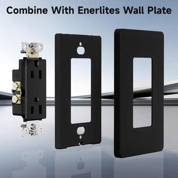 Lukyamzn 15A Decorator Receptacle Outlet with Wall Plate, Non