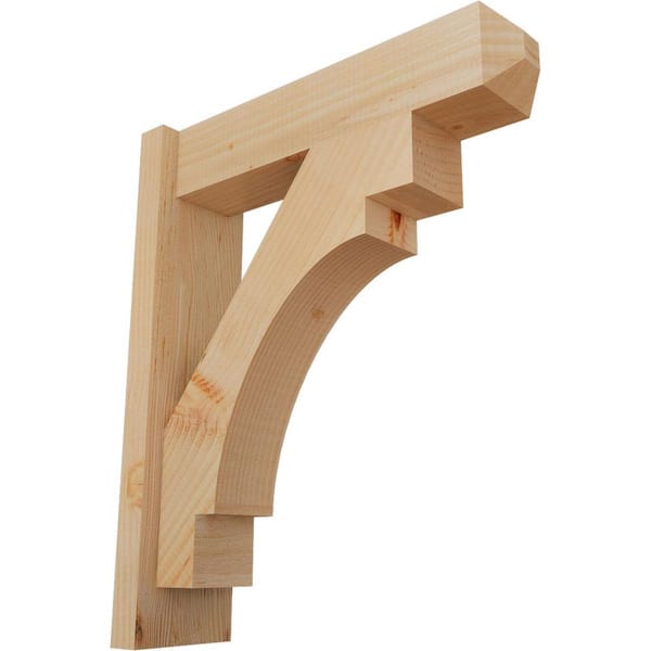 Ekena Millwork 6 in. x 24 in. x 20 in. Douglas Fir Merced Craftsman Smooth Outlooker
