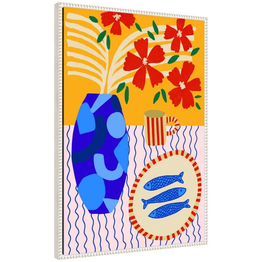 "Sylvie ""Sardines on Stripes"" by Teresa Rego Food Framed Art Print 33 in. x 23 in." price history on PriceWatchPro
