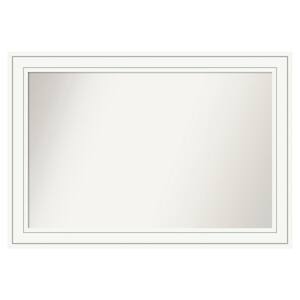 Craftsman White 39 in. x 27 in. Custom Non-Beveled Satin Wood Framed Bathroom Vanity Wall Mirror
