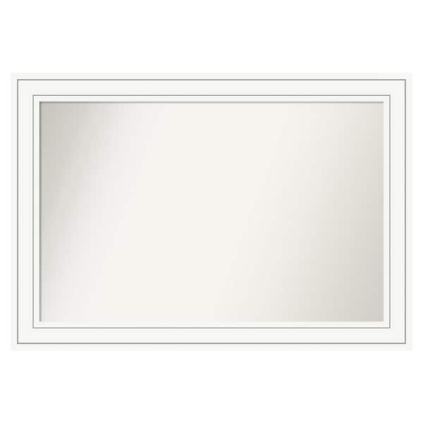 Amanti Art Craftsman White 39 in. x 27 in. Custom Non-Beveled Satin Wood Framed Bathroom Vanity Wall Mirror