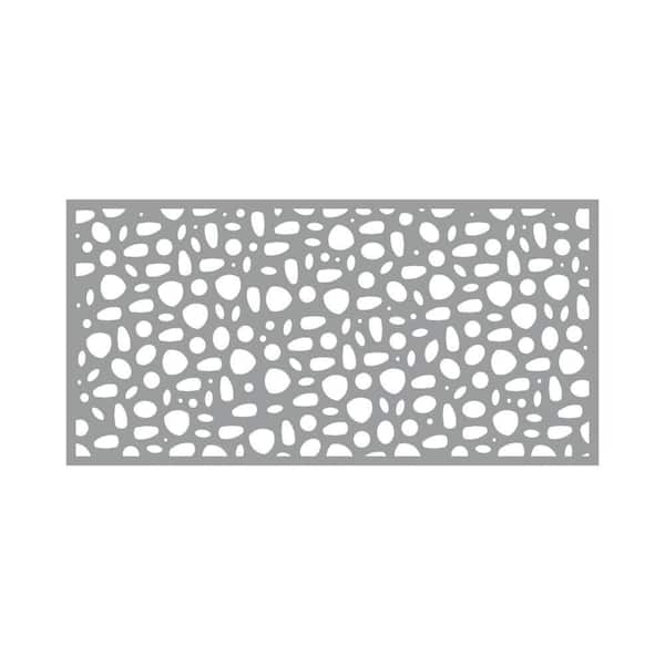 Barrette Outdoor Living 3 ft. x 6 ft. River Rock Grey Polypropylene Decorative Screen Panel