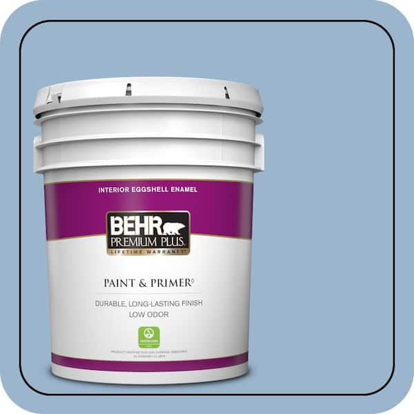 BEHR PREMIUM PLUS 5 gal. #PPU14-10 Blue Suede Eggshell Enamel Low Odor Interior Paint & Primer