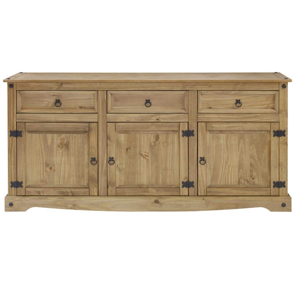 Corona Brown Solid Pine Cottage Buffet Sideboard