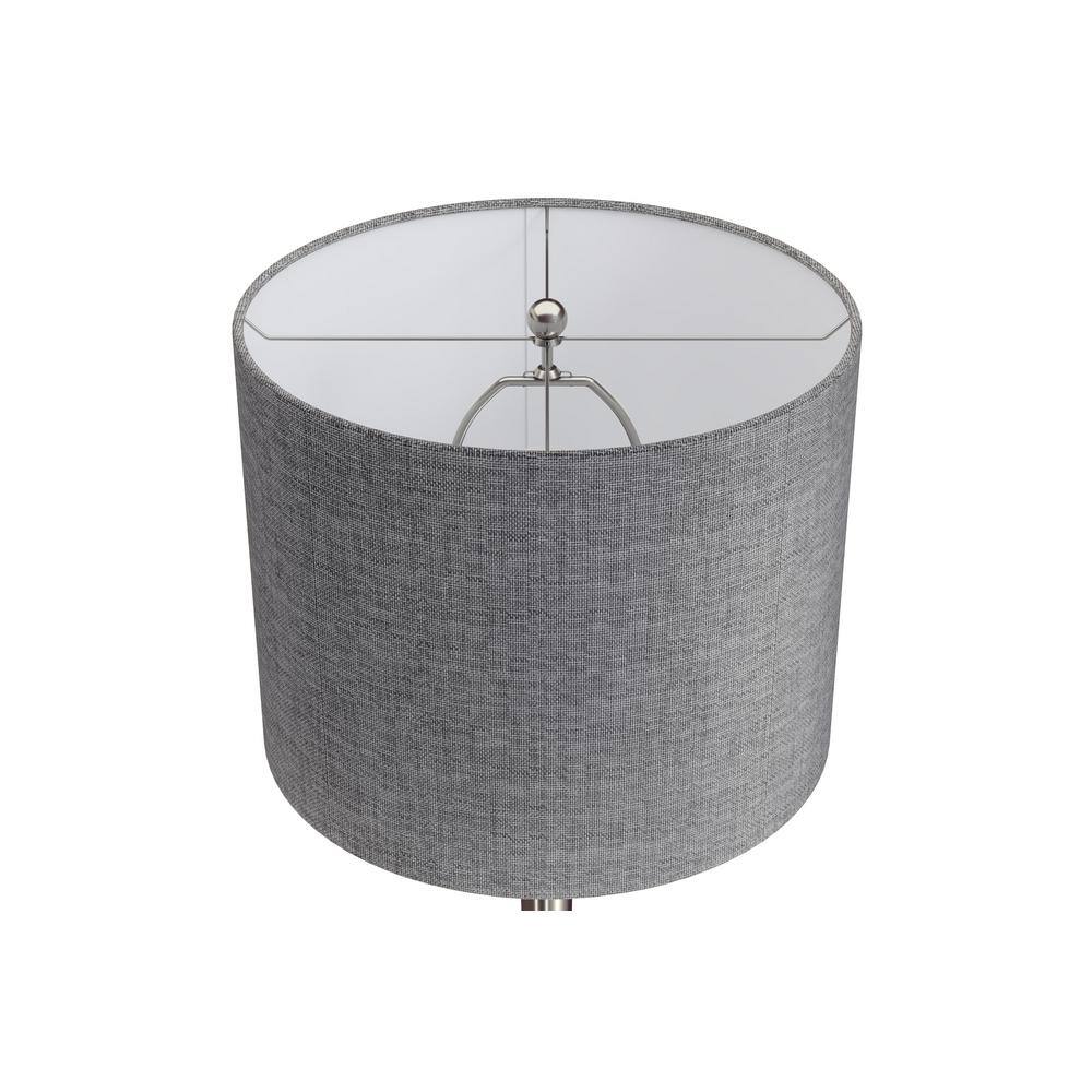 24" Black and Nickel Metal Candlestick Table Lamps Set of 2